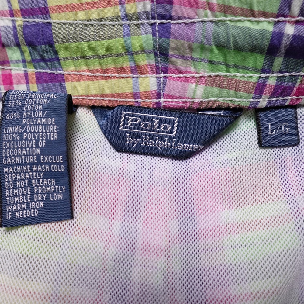 Polo Ralph Lauren Swim Trunks Men Large Multicolor Plaid Mesh Lined Madras - Picture 2 of 10